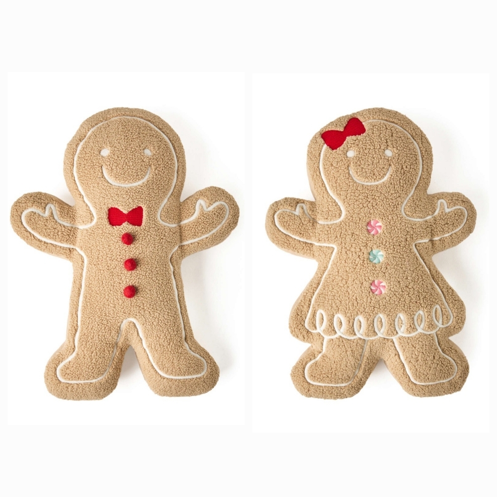 NWT Gingerbread Boy and Girl pillow set 19in tall